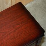 Small console with two drawers in hardwood finish.