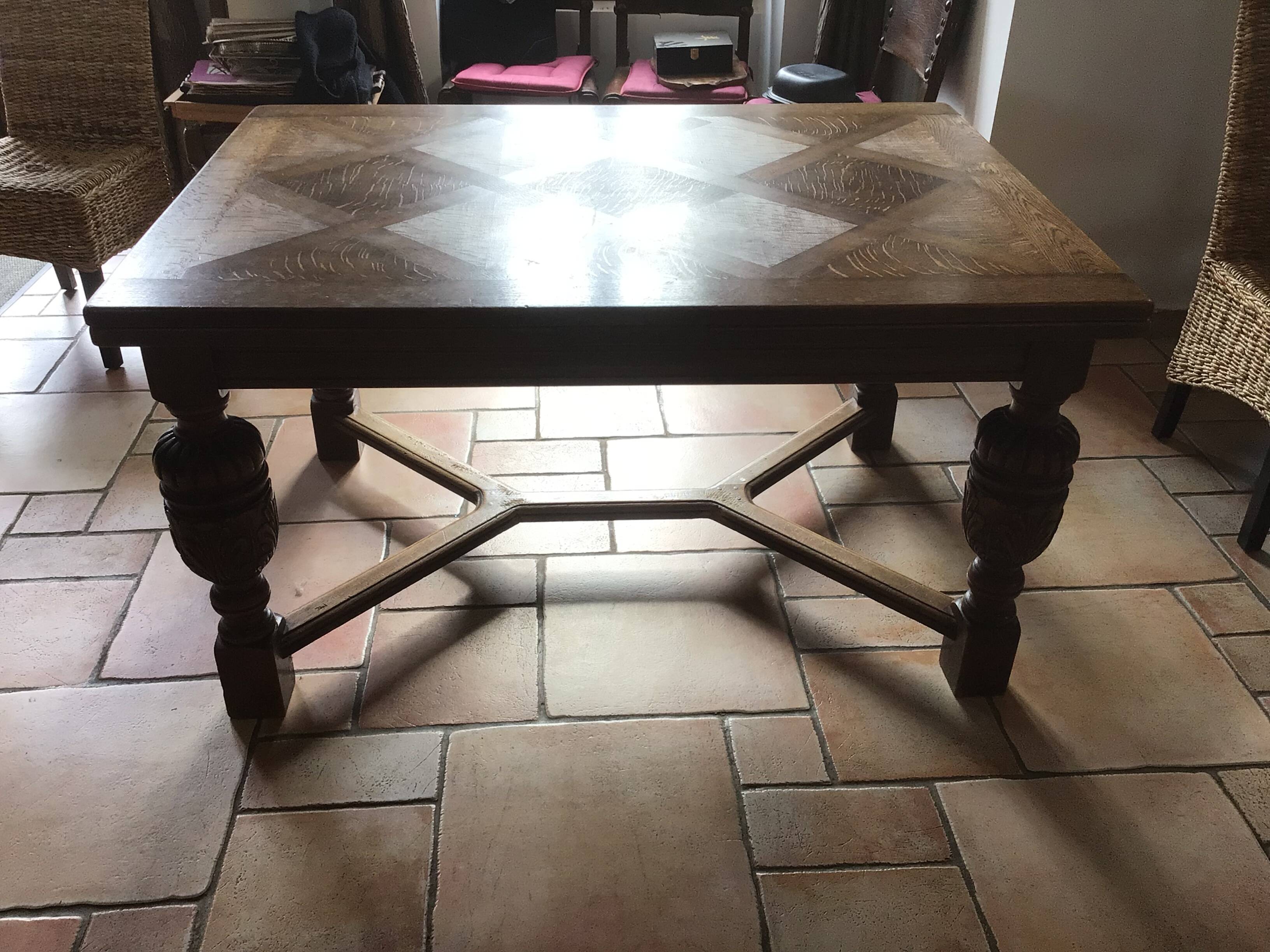 Inlaid table, 2 Henri II extensions