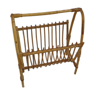 Rattan magazine holder