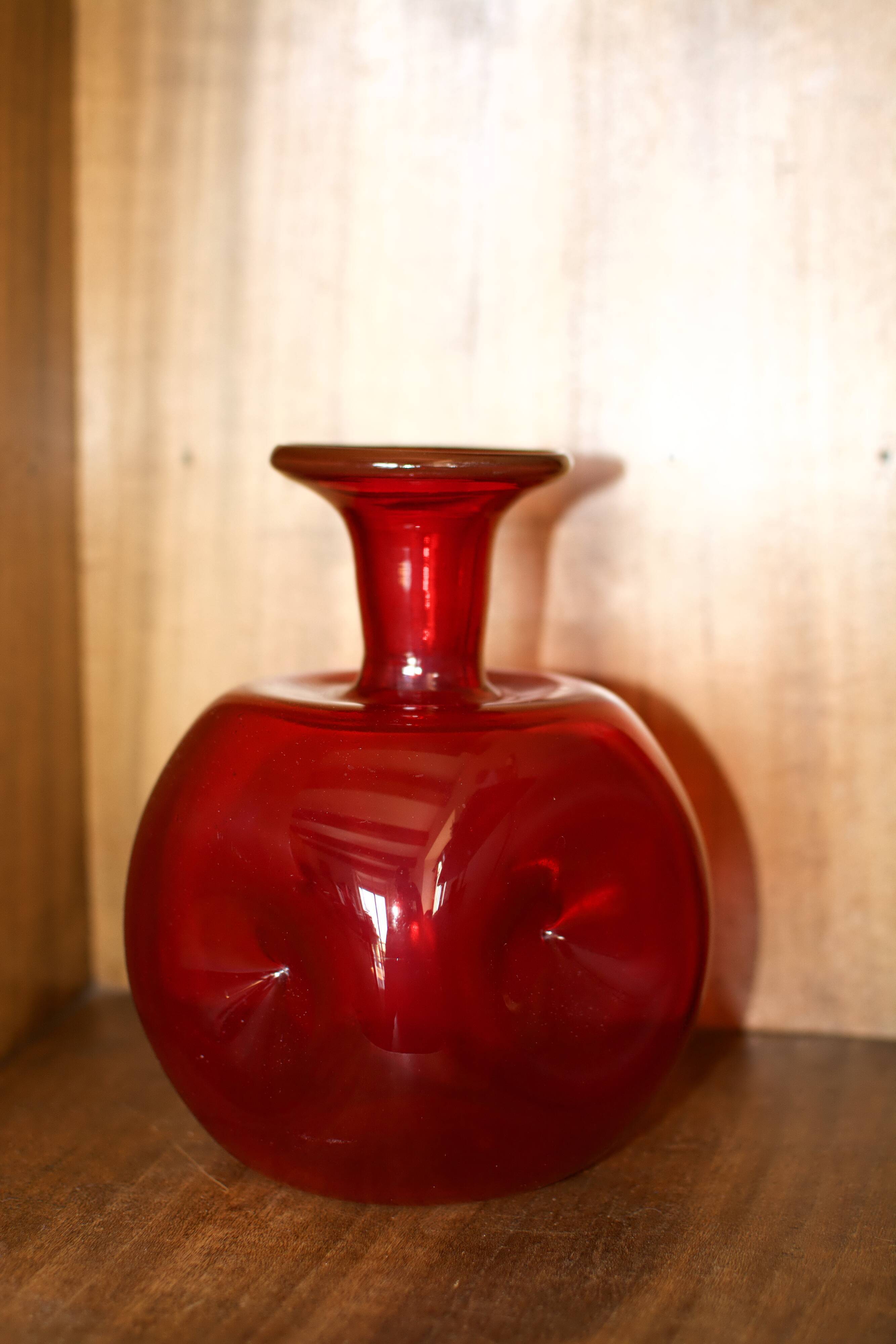Pair of vintage blown glass pitchers