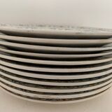 11 old Creil and Montereau dessert plates, Colbert service