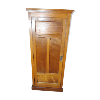 Armoire parisienne bois massif triple tiroirs marqueté Patiné