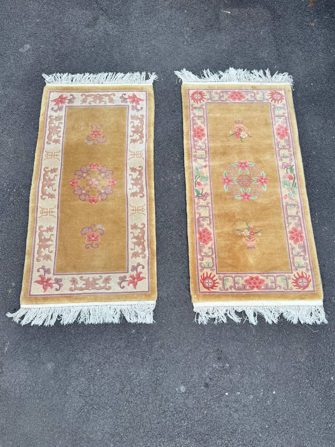 Pair of vintage Chinese pure wool rugs. Beijing, circa 1950