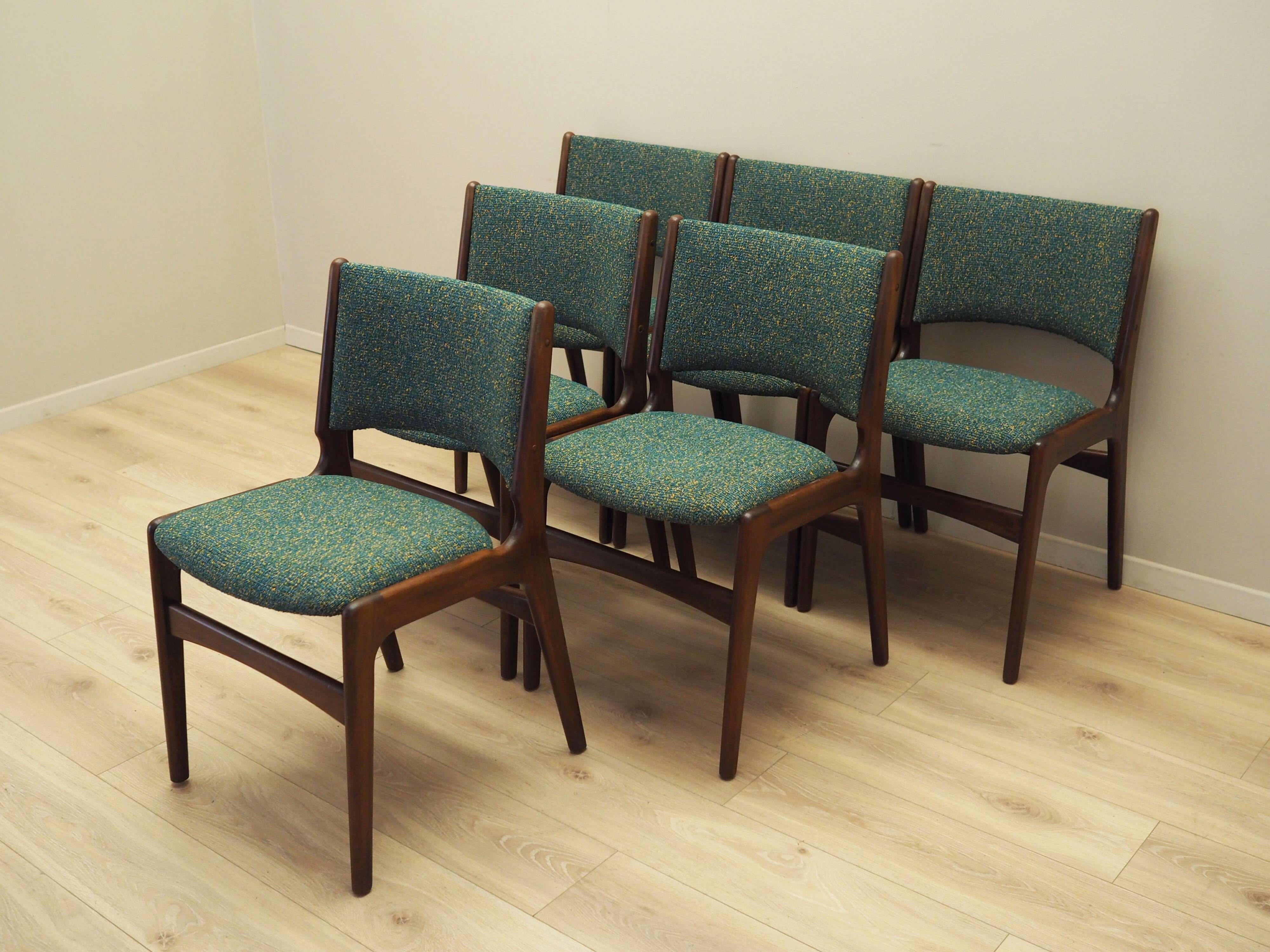Set of six mahogany chairs, Danish design, 1970s, designer: Henning Kjærnul