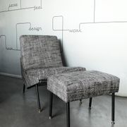 Armchair and ottoman designed by Paul Geoffroy, Airborne, France, 1960