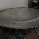 Oriental silver-plated copper tray