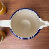 Mid-century hand-painted German décor, ceramic jug 507 with cups from Stützel & Sachs Aalen Keramik, 1960s, set of 5.