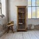 19th-century English pine display cabinet