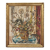 "Flowers", huile sur toile par Branislava Modelska-Jovanovic 1963