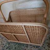 Caned magazine rack