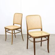 Chaises vintage n°811 en bois courbé, lot de 4