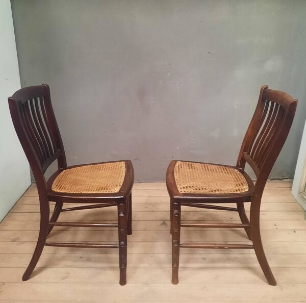 Paire de chaise ''1900'' cannée
