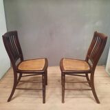 Pair of "1900" caned chairs
