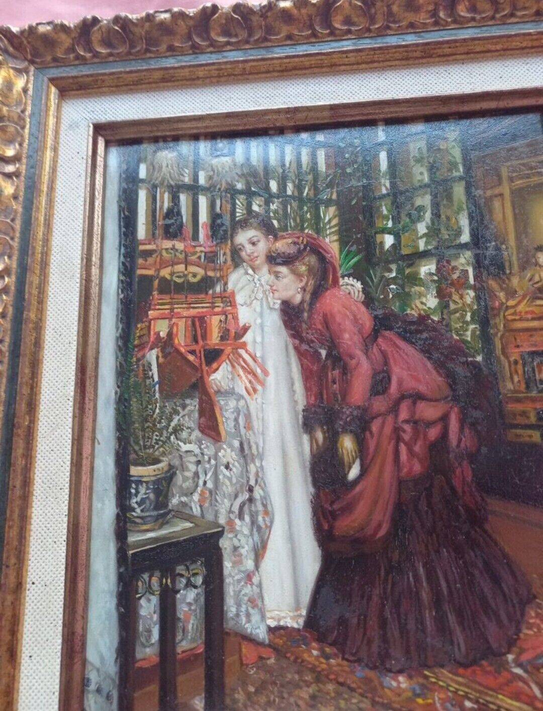 Huile sur panneau. Portrait de femmes. 20ième siècle.