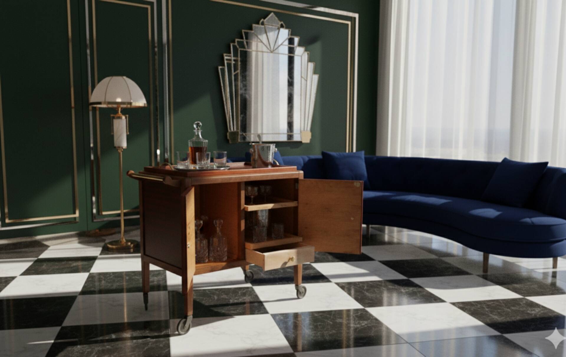 Desserte style Art Déco 1930 - Signée Gauthier Poinsignon Nancy