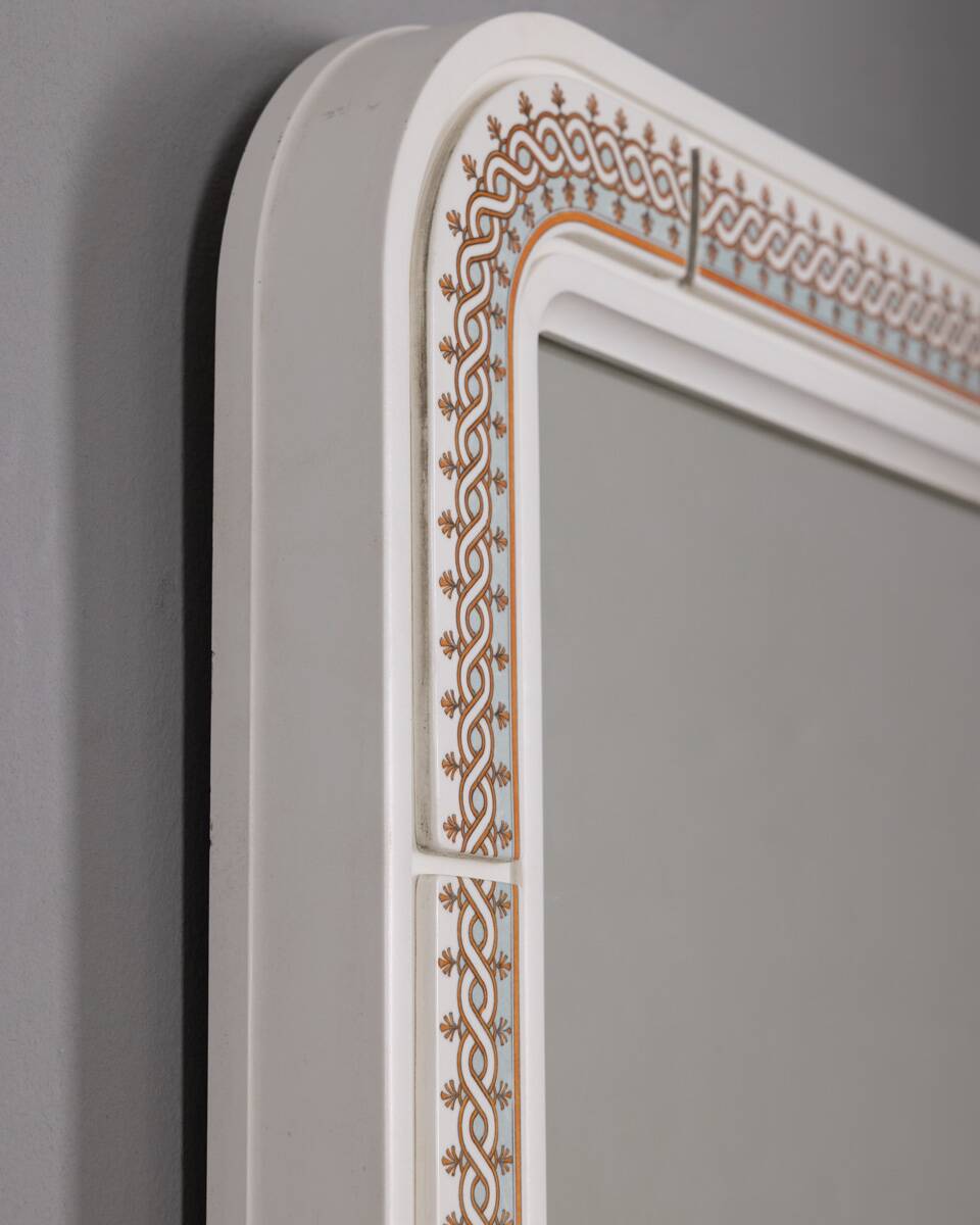 Vintage Plastic Wall Mirror with Carrara Matta, 1970s