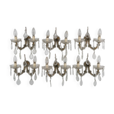 Set of six Maria Teresa sconces. Italy 1940s