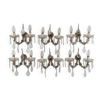Set of six Maria Teresa sconces. Italy 1940s