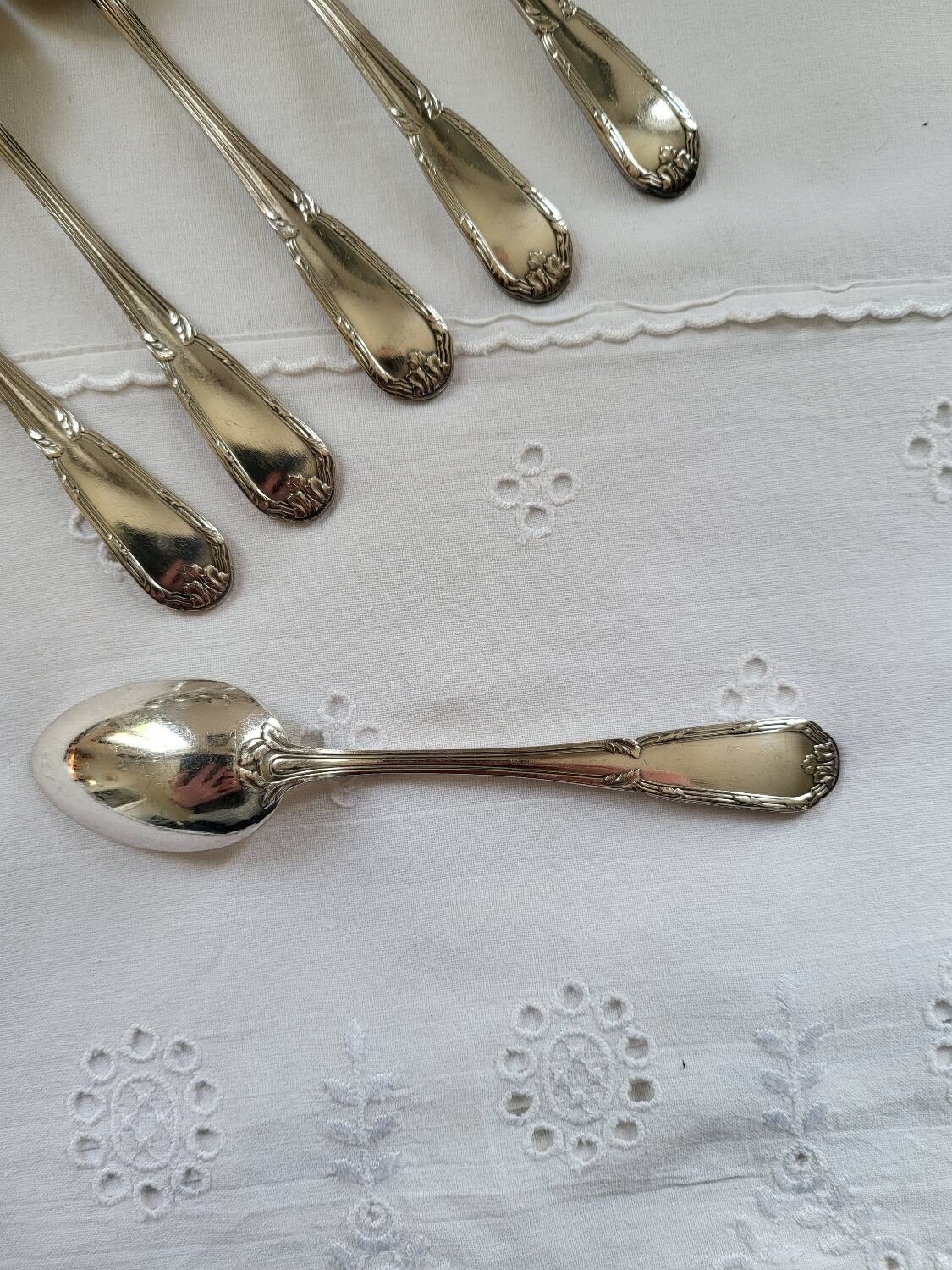 6 small silver-plated Boulenger spoons