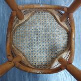 High stool with cane seat