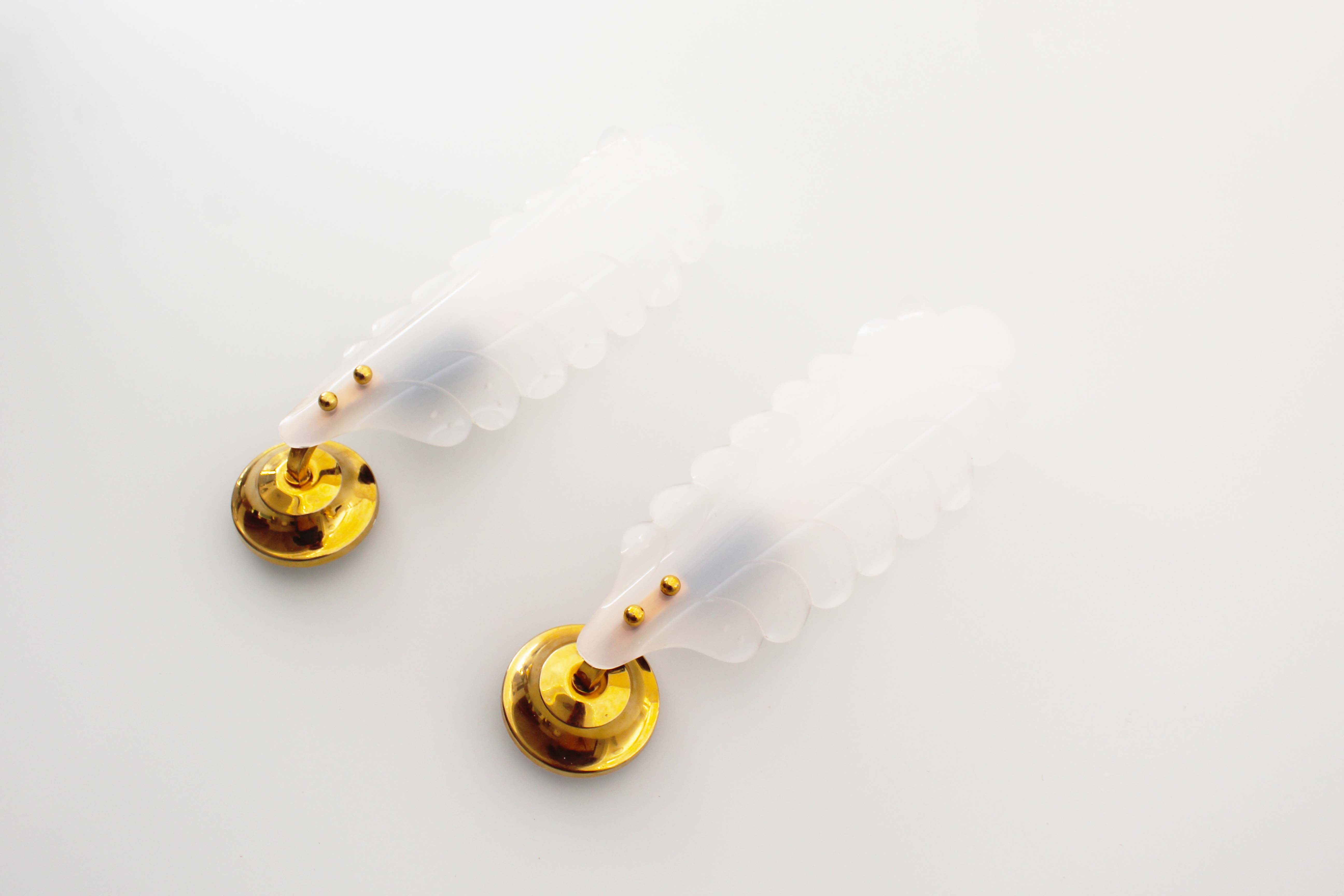 Set of 1950's French Lucite Shell sconces