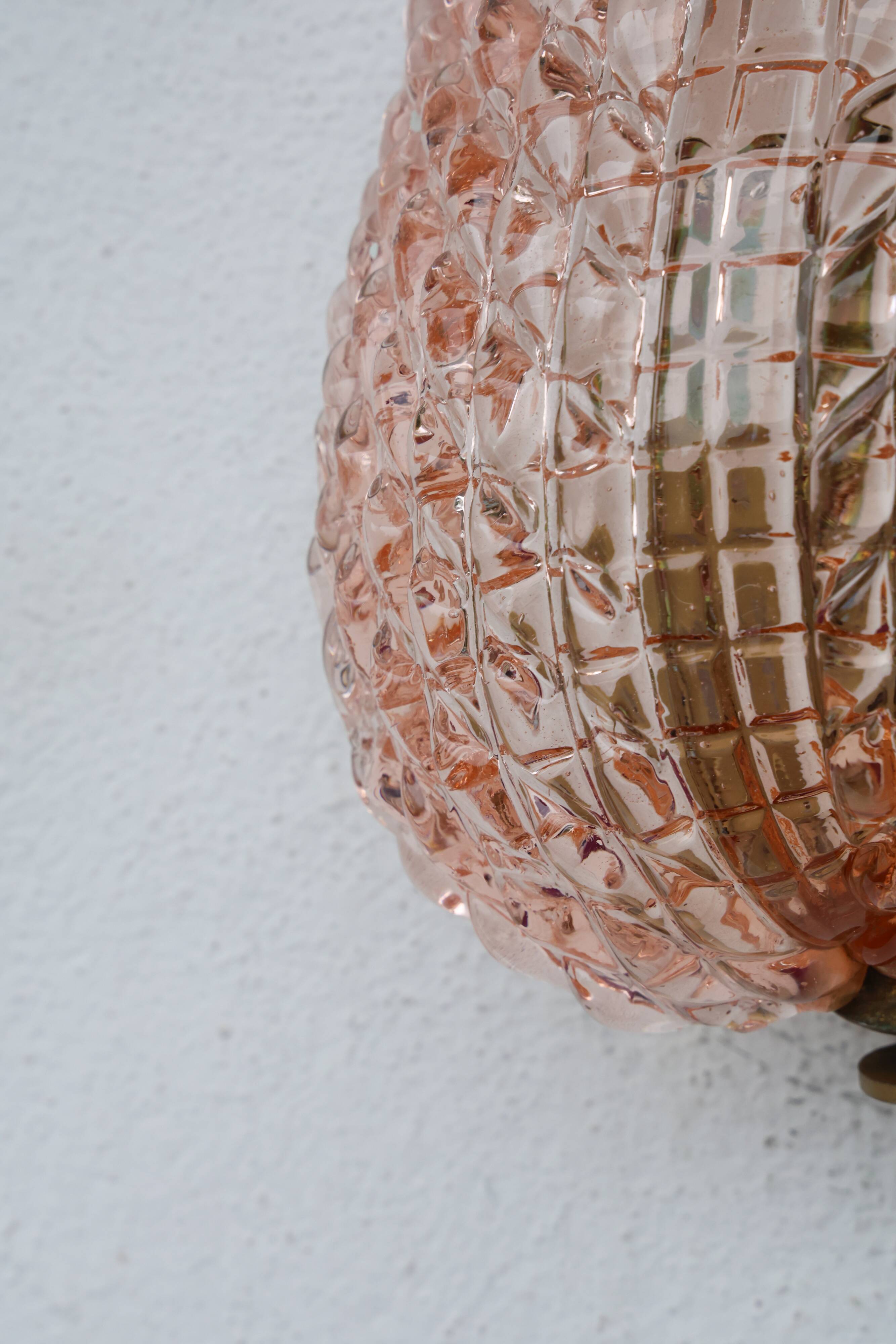 Rare applique murale en verre de Murano Pink Jewel par Barovier e Toso, années 1950.