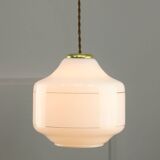 Mid-Century Italian Opaline and Brass Pendant Lamp