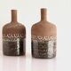 Scandinavian mid-century modern brutalist pottery vases by Hellström for Nittsjö, Sweden, set of 2