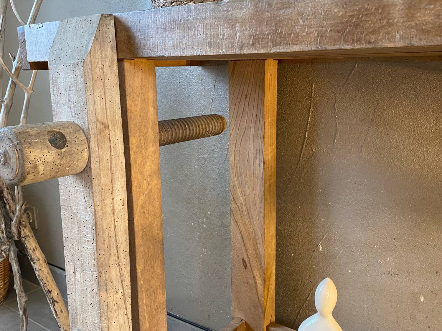 Vintage wooden workbench