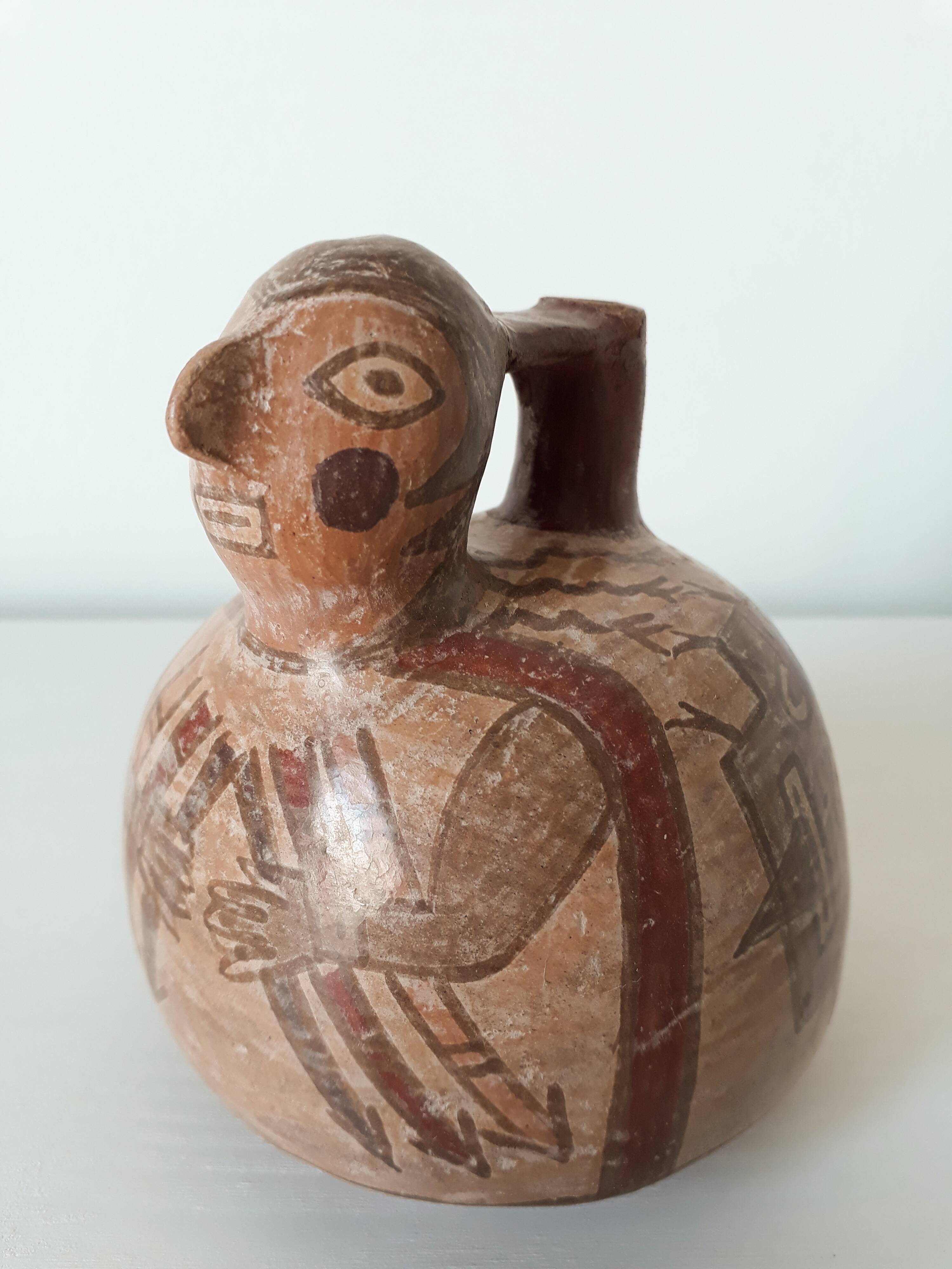 Peruvian stirrup vase with terracotta spout