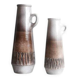 Mid-century modern art ceramic vases by Ingrid Atterberg for Upsala-Ekeby, 1970s, set of 2