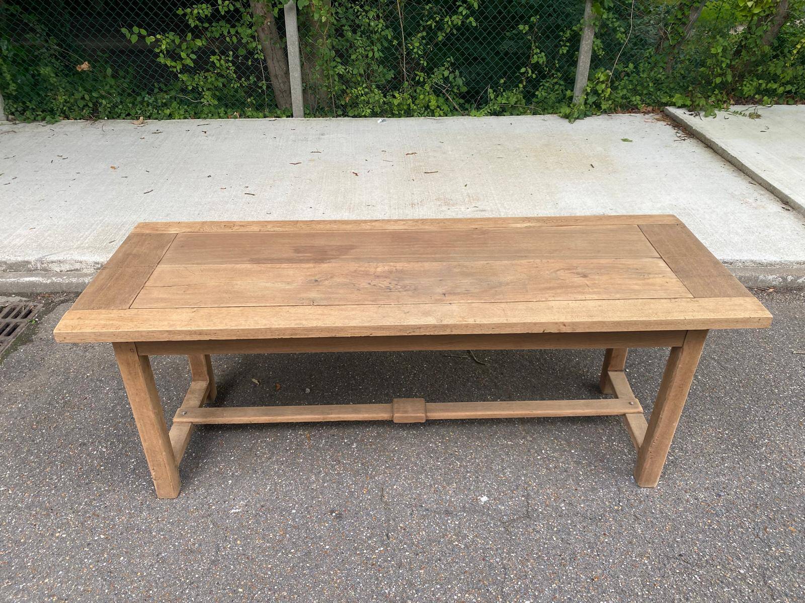 18th century farmhouse dining table renovated in solid oak 200cm