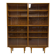 Library or display cabinet with 4 modules in light oak, France around 1960.