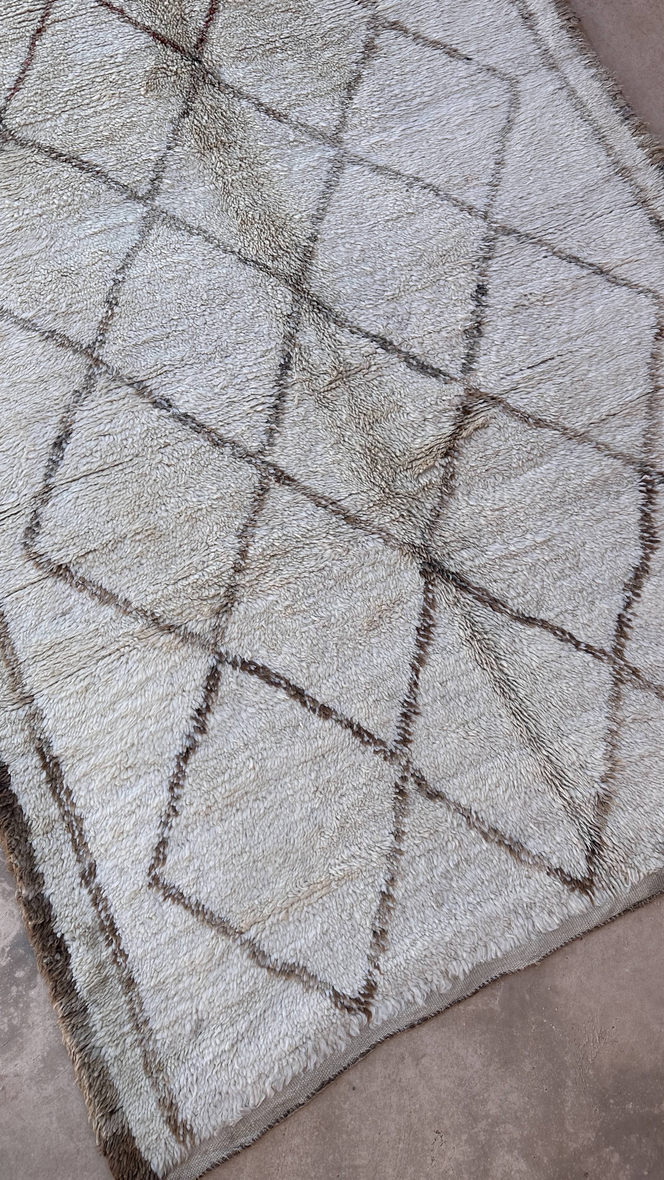 Beni Ourain Moroccan rug white - 300 x 164 cm
