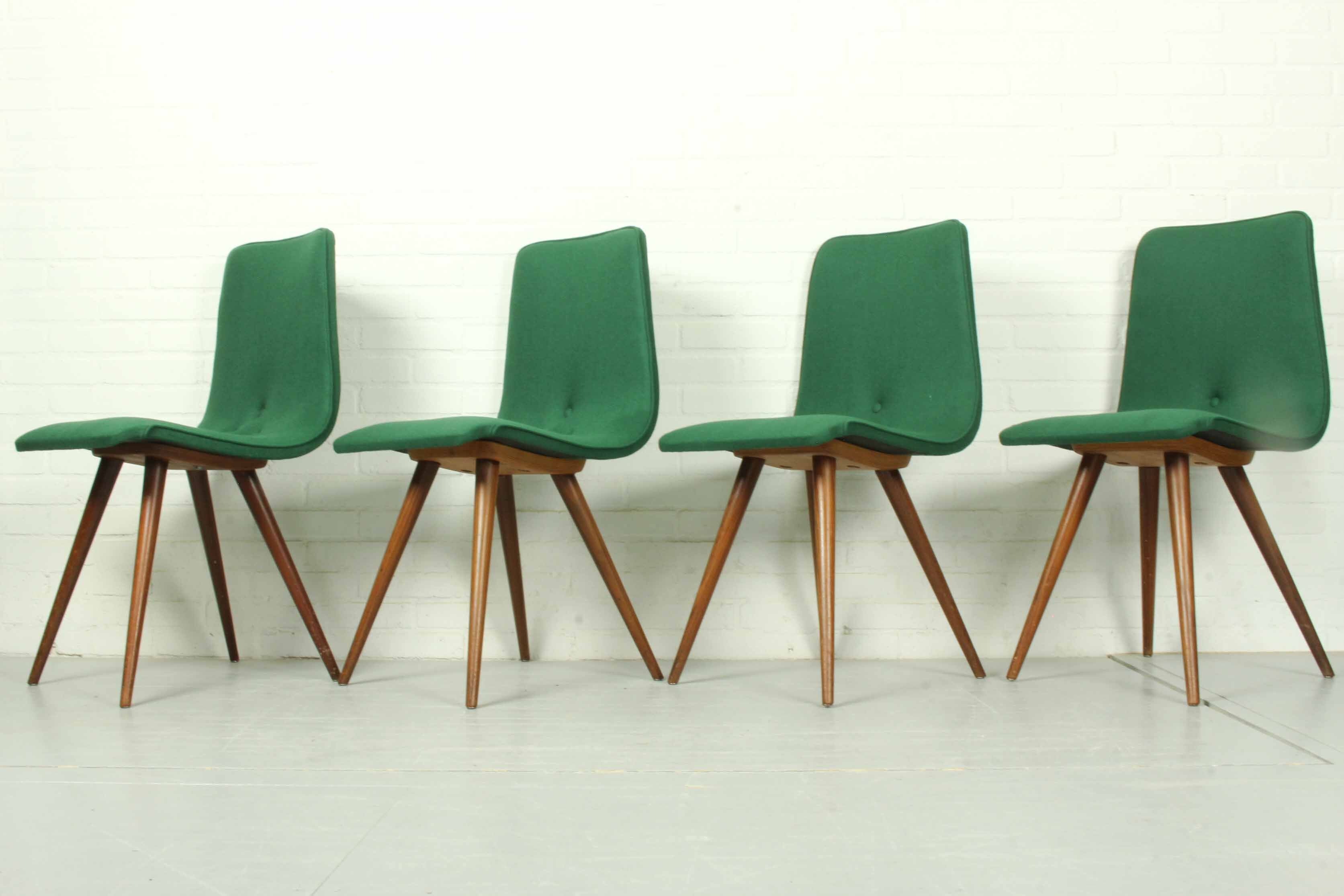 Set of 4 Teak Dining Chairs by van Os, 1950s