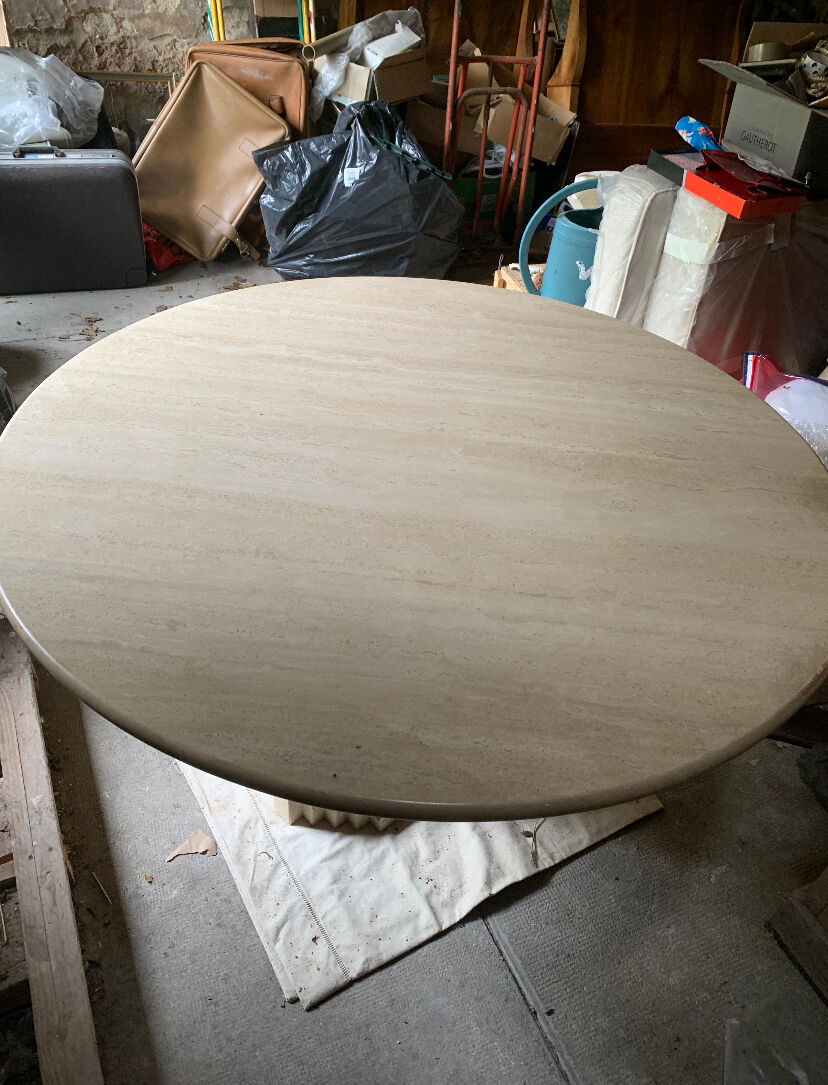 Table Carlo Scarpa in travertine