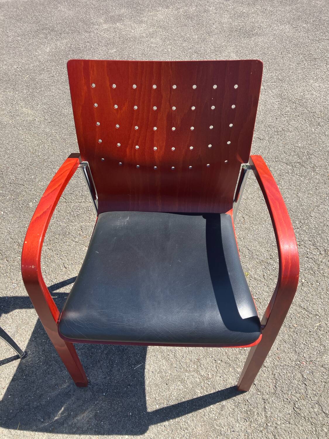 Set of two Sky designer armchairs in wood and metal