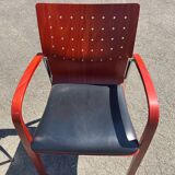Lot de deux fauteuils design bois métal Sky