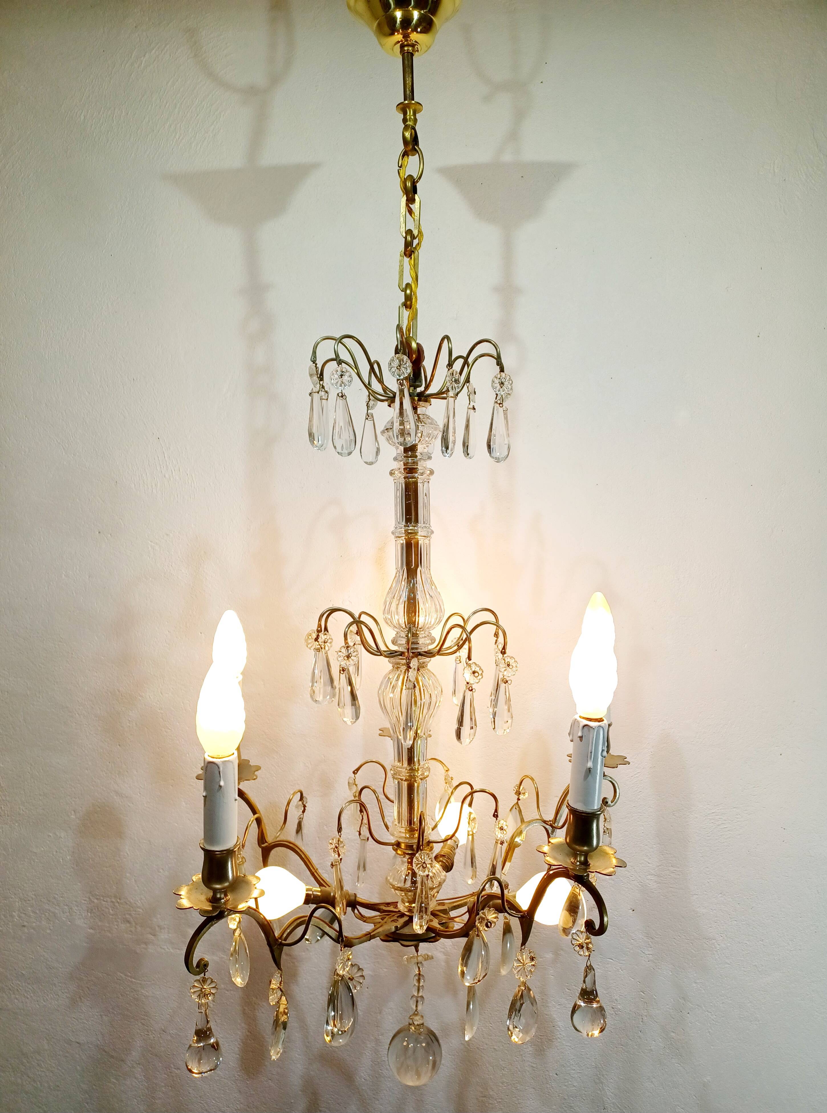 5-light crystal chandelier