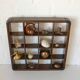 Vintage wooden wall knick knack shelf / shadow box / Gianfranco Frattini