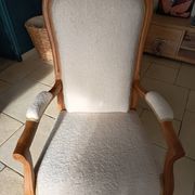 Voltaire armchair in boucle fabric