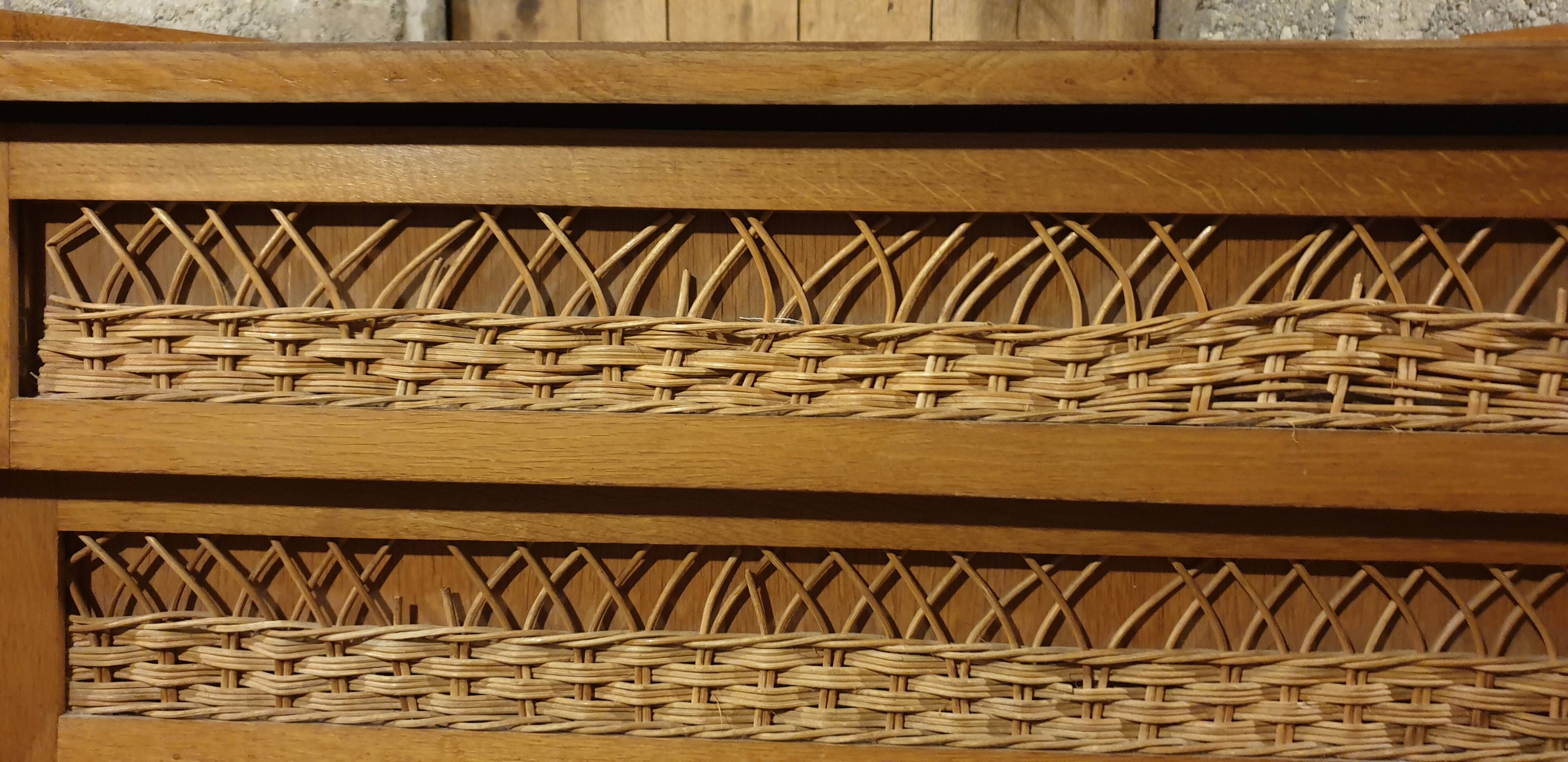 Vintage sixties rattan chest of drawers