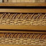 Vintage sixties rattan chest of drawers