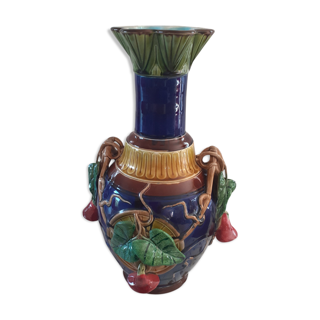 Vase barbotine, Majolica de Sarreguemines | Selency