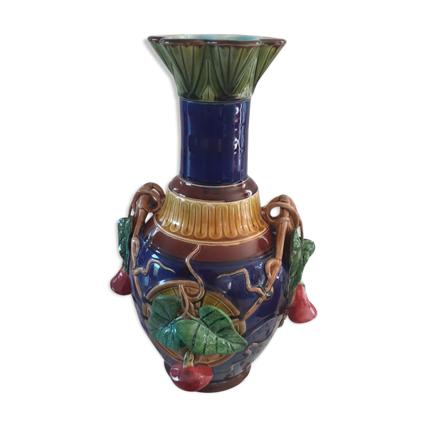 Vase dabbling, Majolica from Sarreguemines. | Selency