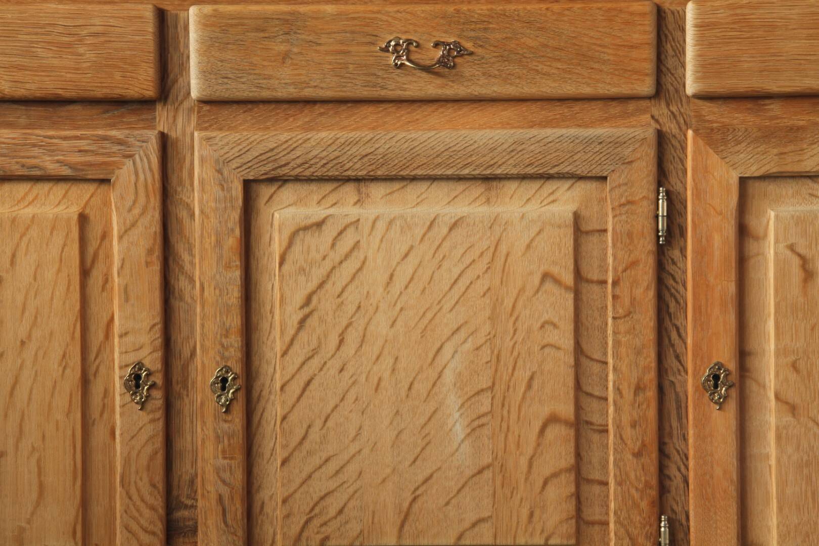 Vintage 1970s Danish Oak Low Cabinet / Sideboard, Henning Kjærnulf style