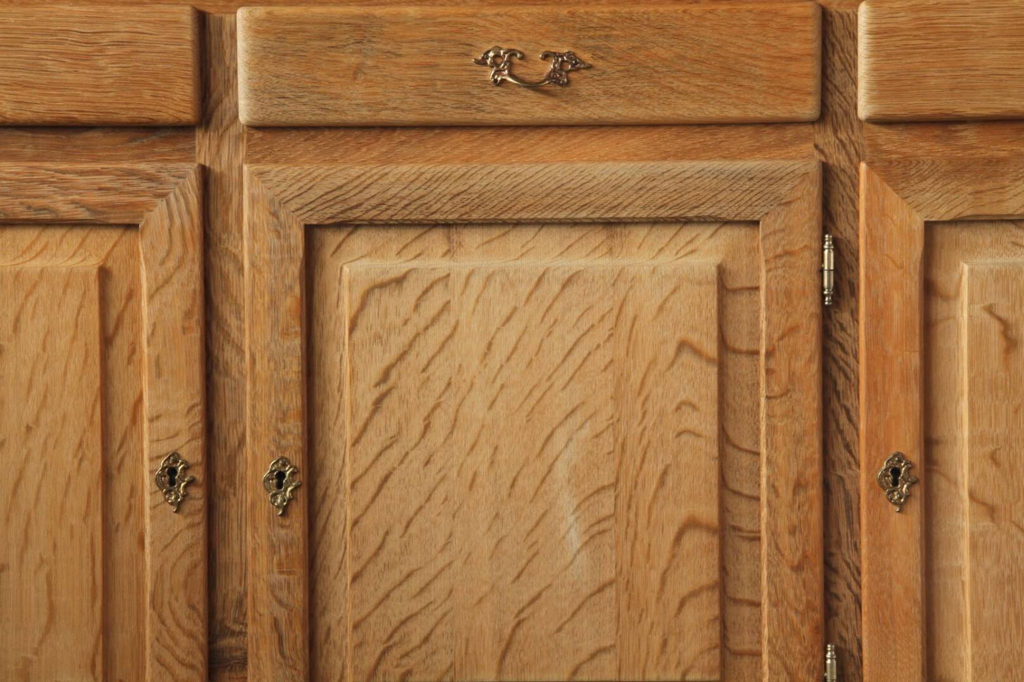 Vintage 1970s Danish Oak Low Cabinet / Sideboard, Henning Kjærnulf style