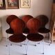 5 chaises style fourmi en contreplaqué moulé et métal chromé, esprit s