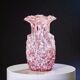 Vase ancien en verre de Clichy rose et blanc