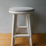 White rattan stool